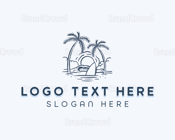 Beach Resort Surfboard Logo