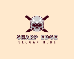 Knife - Dagger Skull Knife logo design