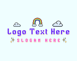 Pixelated Rainbow Sky logo design