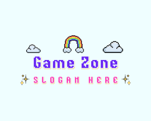 Pixelated Rainbow Sky logo design