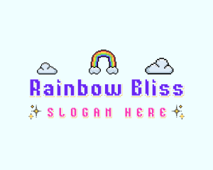 Pixelated Rainbow Sky logo design