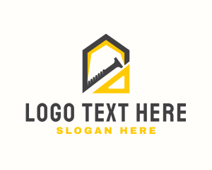 Handyman - Nail Triangle Ruler House logo design