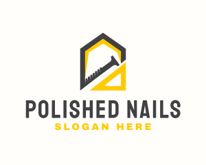 Nail Triangle Ruler House logo design