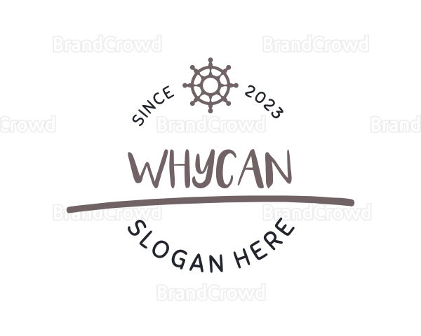Boat Wheel Wordmark Logo