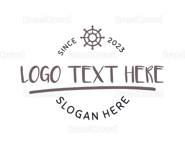 Boat Wheel Wordmark Logo