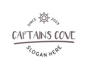 Captain - Boat Wheel Wordmark logo design