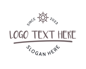 Boat Wheel Wordmark Logo