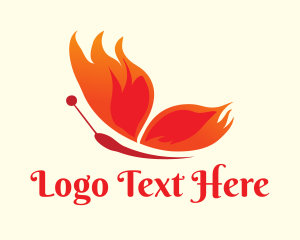 Insect - Flaming Butterfly Garden logo design