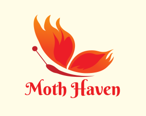 Moth - Flaming Butterfly Garden logo design