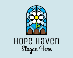 Stained Glass - Stained Glass Flower Garden logo design