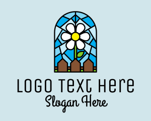 Stained Glass - Stained Glass Flower Garden logo design