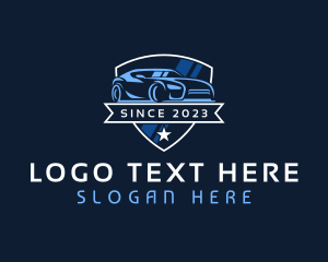 Racecar - Shield Sports Car Race logo design