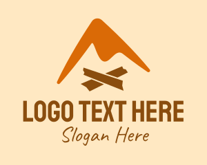 Mountaineering - Outdoor Camping Bonfire logo design