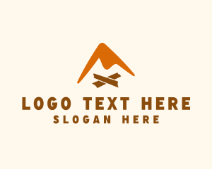 Outdoors - Outdoor Camping Bonfire logo design