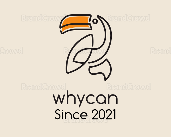 Modern Toucan Line Art Logo