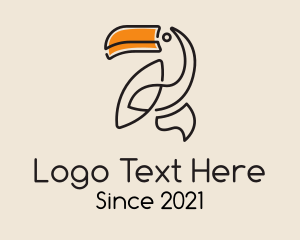 Monoline - Modern Toucan Line Art logo design