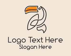 Modern Toucan Line Art Logo