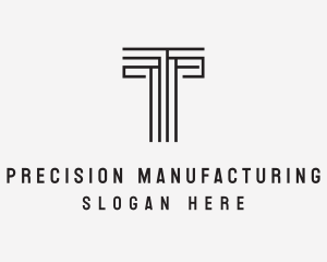 Manufacturing - Modern Geometric Maze Letter T logo design
