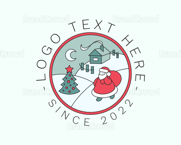 Winter Christmas Badge Logo