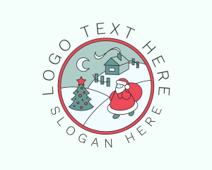 Winter Christmas Badge Logo