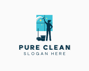 Window Wiper Cleaning logo design