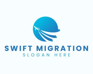 Migration - Travel Airline Globe logo design