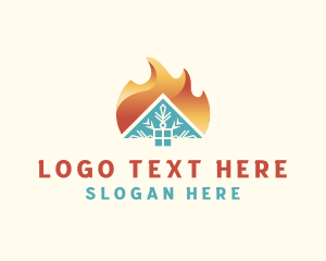 Warm - Home Heating & Cooling logo design