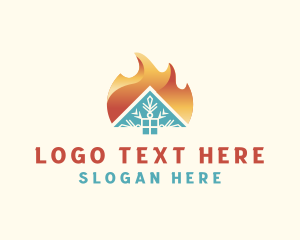 Hot - Home Heating & Cooling logo design