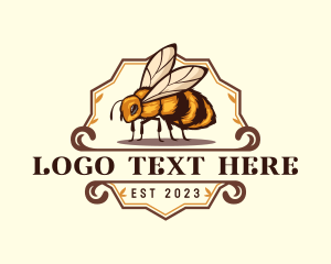 Herbal - Honey Bee Insect logo design