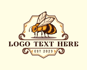 Flying - Honey Bee Insect logo design