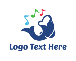 Musical Notes Fish logo design