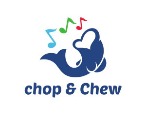 Musical Notes Fish Logo