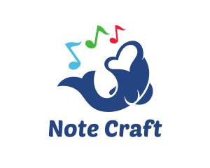 Note - Musical Notes Fish logo design