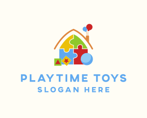 Toys - Puzzle Toy House logo design