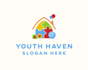 Youth - Puzzle Toy House logo design