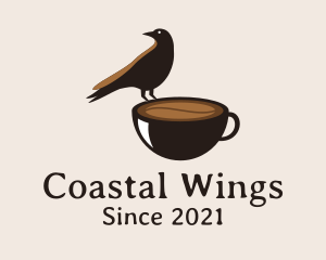 Seagull - Crow Coffee Cup logo design