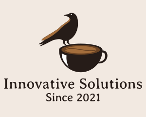 Brew - Crow Coffee Cup logo design