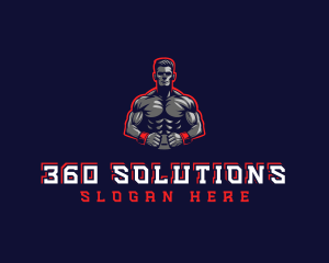 Athlete Muscle Man logo design