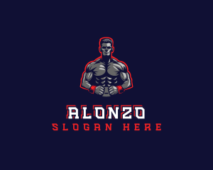 Athlete Muscle Man logo design