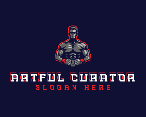 Athlete Muscle Man logo design