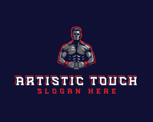 Athlete Muscle Man logo design