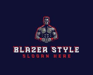 Athlete Muscle Man logo design