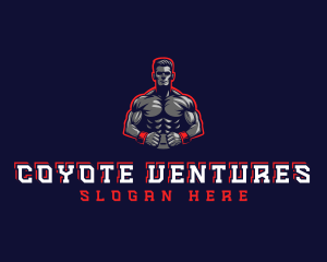 Athlete Muscle Man logo design