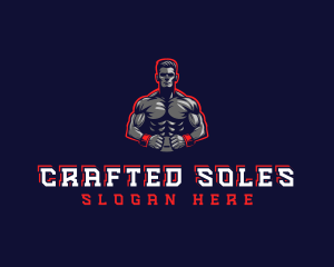 Athlete Muscle Man logo design