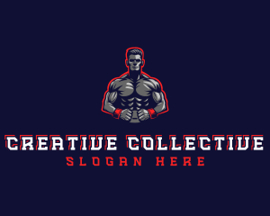 Athlete Muscle Man logo design