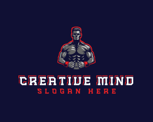 Athlete Muscle Man logo design