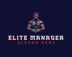 Athlete Muscle Man logo design