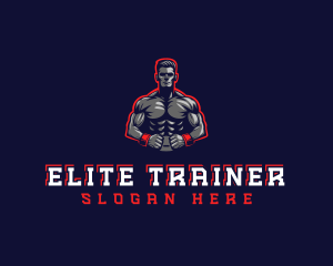 Athlete Muscle Man logo design