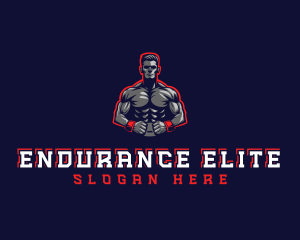 Athlete Muscle Man logo design