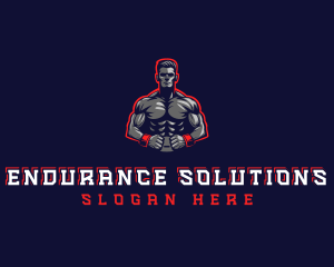 Athlete Muscle Man logo design